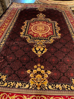 SUPER PERSIAN QUM MACHINE MADE ORIENTAL RUG 6’7” x 9’ 7”