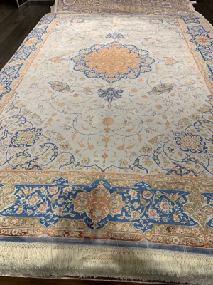 SUPER PERAIAN MACHINE MADE BAMBOO SILK QUM ORIENTAL RUG 6’7”x9’7”