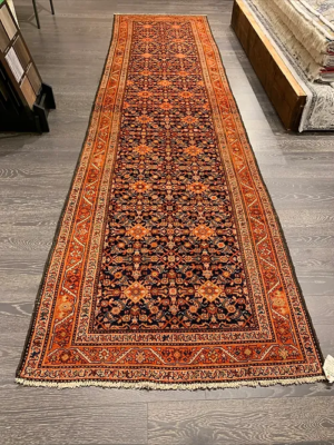 SUPER PERSIAN ANTIQUE MALAYER ( FARAHAN) ORIENTAL RUNNER RUG 3’4” x 13’