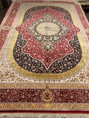 SUPER PERSIAN MACHINE MADE BAMBOO SILK ORIENTAL RUG QUM 6’7”x9’7”