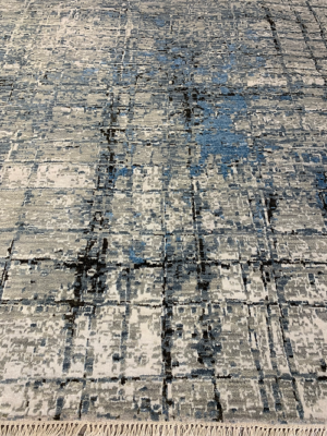 SUPER INDO IKATS HAND KNOTTED WOOL/VISCOSE 12’ 9” x 9’ 1” RUG SKU# M8129-13