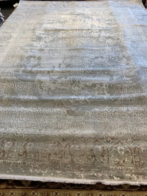 SUPER BAMBOO SILK 8’ x 10’ SKU# 5968 l grey/blue