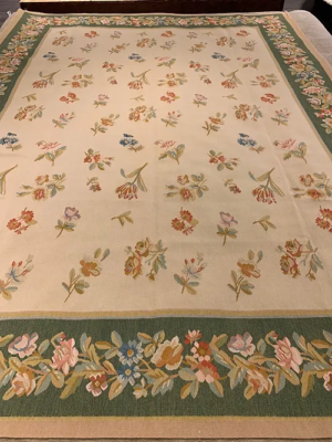 SUPER HAND KNOTTED WOOL AUBOSSON DESIGN 9’x12’ SKU# C50575