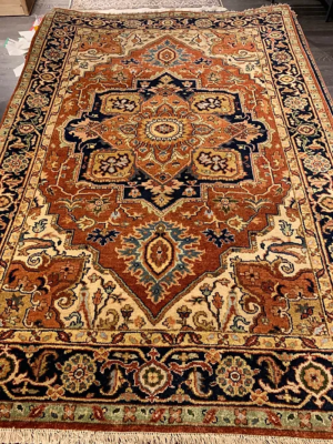 SUPER HAND KNOTTED INDO SERAPI HERIZ DESIGN 3’ 10” x 5’ 11” SKU# C33117
