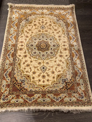 Super Persian pure Silk Qum signed 3’4” x 4'9” SKU# P11743