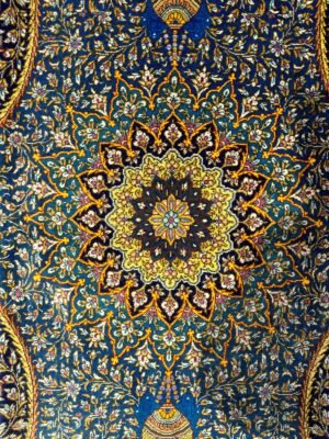 SUPER HAND KNOTTED 100% PURE PERSIAN GHOM (QUM) SILK 3’ 2” x 5’ 2”