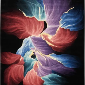 Prismatic PRS34 Black Area Rug