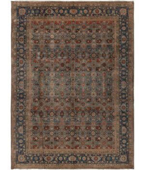 Antique Heriz 122 Light Blue-Medium Blue